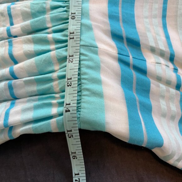 Lilly Pulitzer Silk Fit & Flare Dress 10 Blue White Striped V-Neck Cotton Lined - Picture 10 of 11